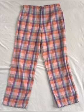Billabong Plaid Pants - Peach, Lavender, Aqua